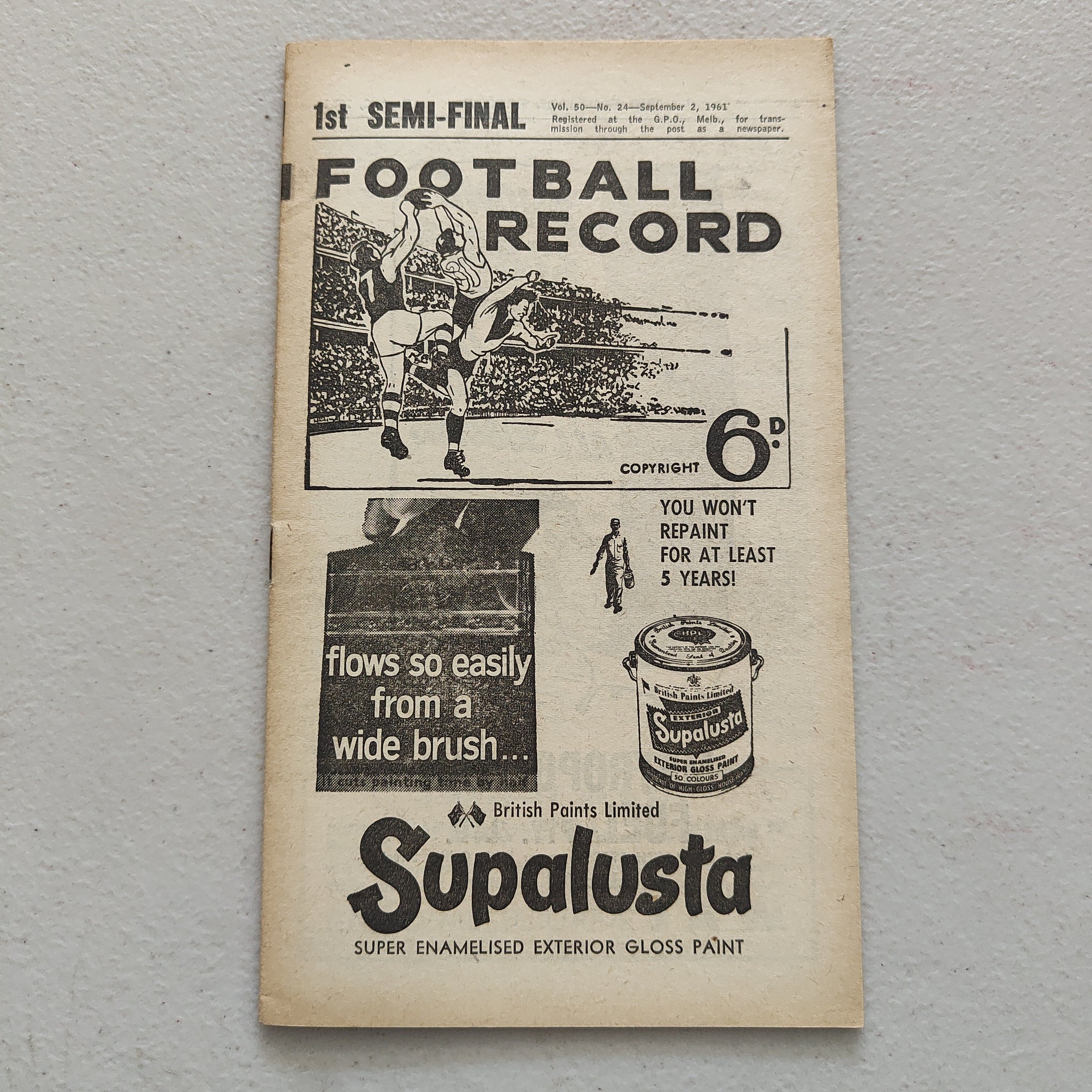 VFL 1961 September 2 1st Semi Final Footscray v St Kilda Football Record