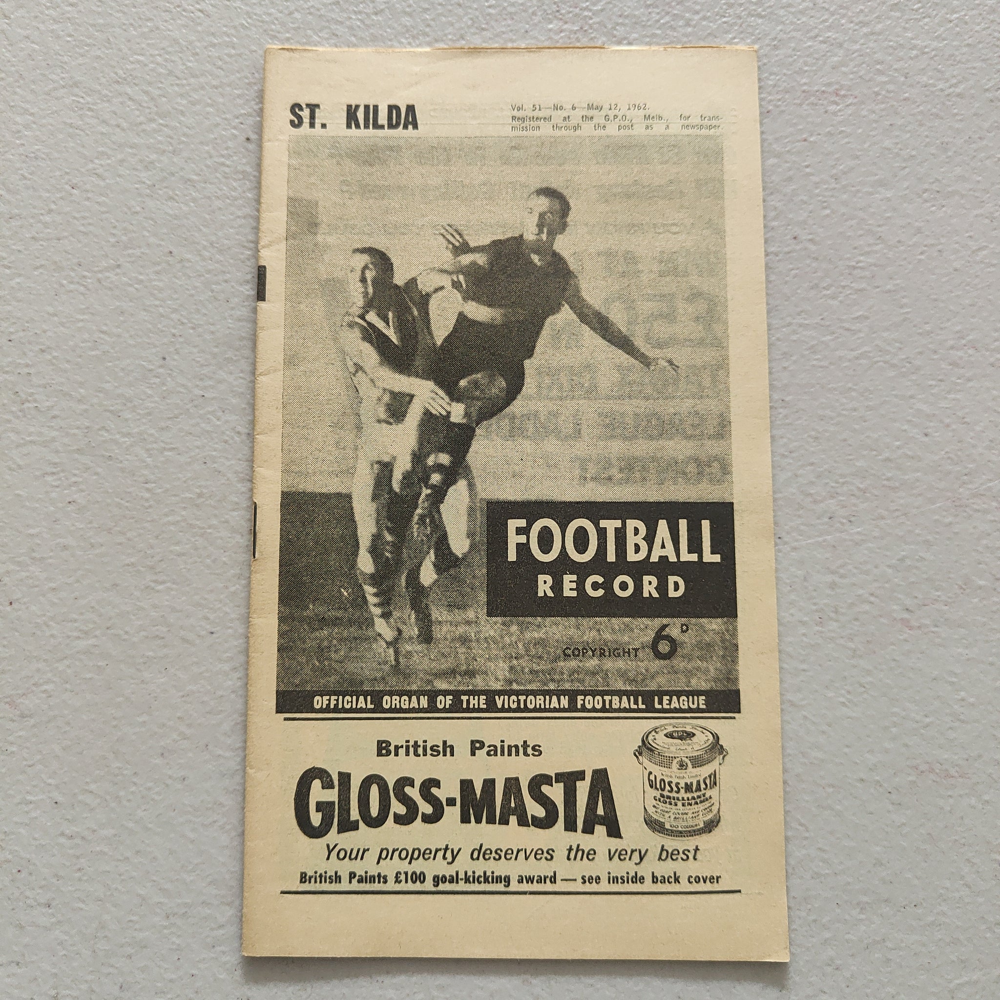 VFL 1962 May 12 St Kilda v Essendon Football Record