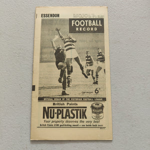 VFL 1962 July 21 Essendon v North Melbourne Football Record