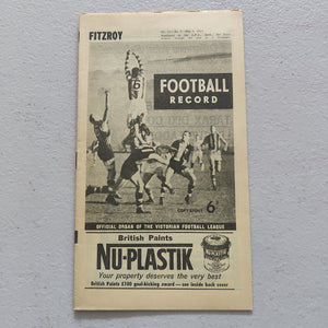 VFL 1962 May 5 Fitzroy v St Kilda Football Record