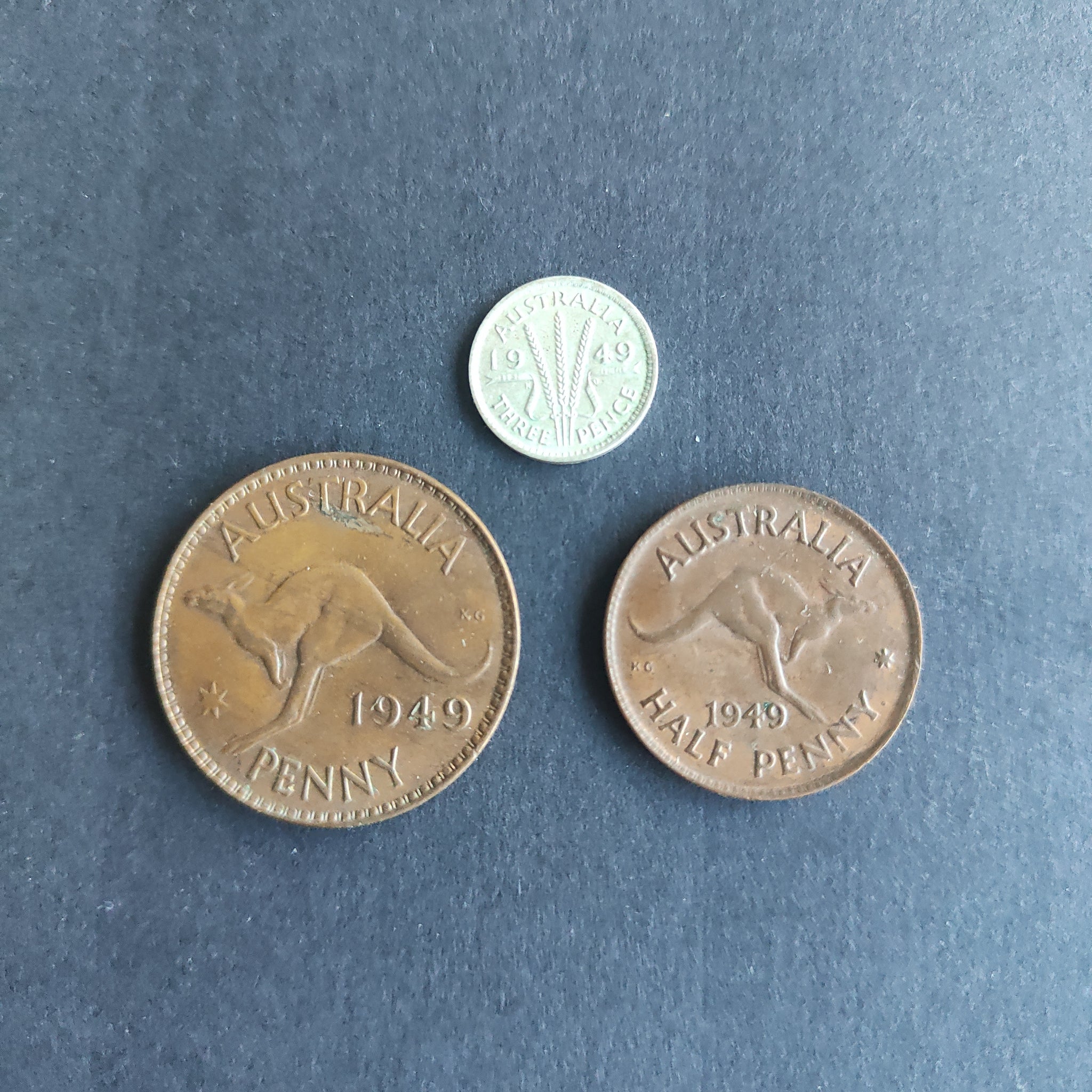 Australia 1949 Pre Decimal 3 Coin Set  IDEAL BIRTHDAY GIFT