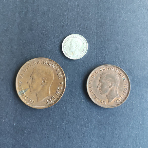 Australia 1949 Pre Decimal 3 Coin Set  IDEAL BIRTHDAY GIFT