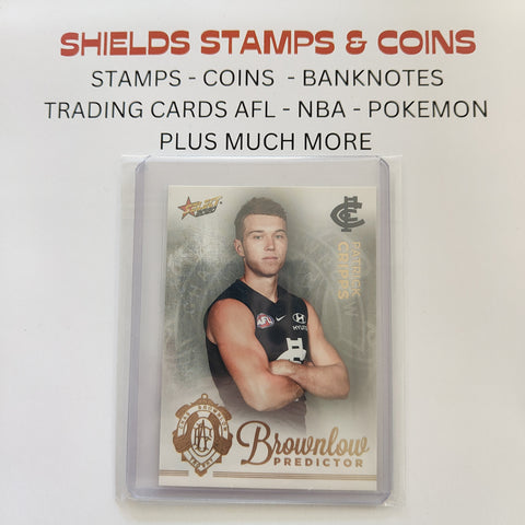 2020 Select Footy Stars Gold Brownlow Predictor Patrick Cripps Carlton No. 119/140