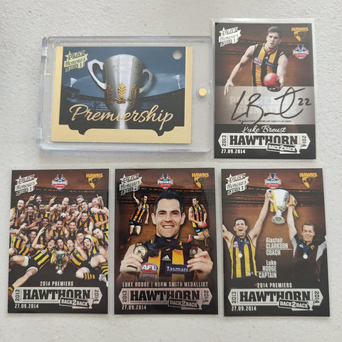 2014 Select Honours 1 Hawthorn Premiership Luke Breust Signature 4 Card Set + Redemption