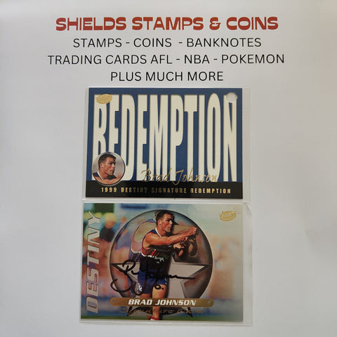 1999 Select Destiny Signature Redemption Brad Johnson Western Bulldogs No.177/280