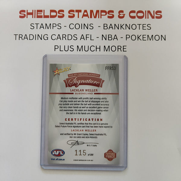 2014 Select Future Force NAB National Academy Red Signature Lachlan Weller Fremantle 115/200