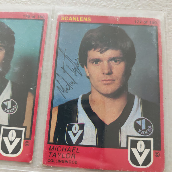 1982 Scanlens Collingwood Magpies Team Set of 15 Cards Inc Hand Signed Michael Taylor Card