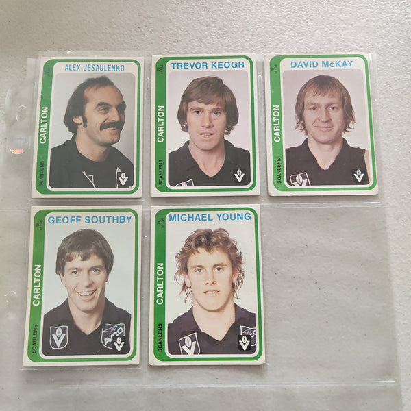 1979 Scanlens VFL Carlton Blues Team Set of 14 Cards