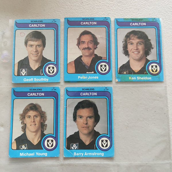 1980 Scanlens VFL Carlton Blues Team Set of 14 Cards