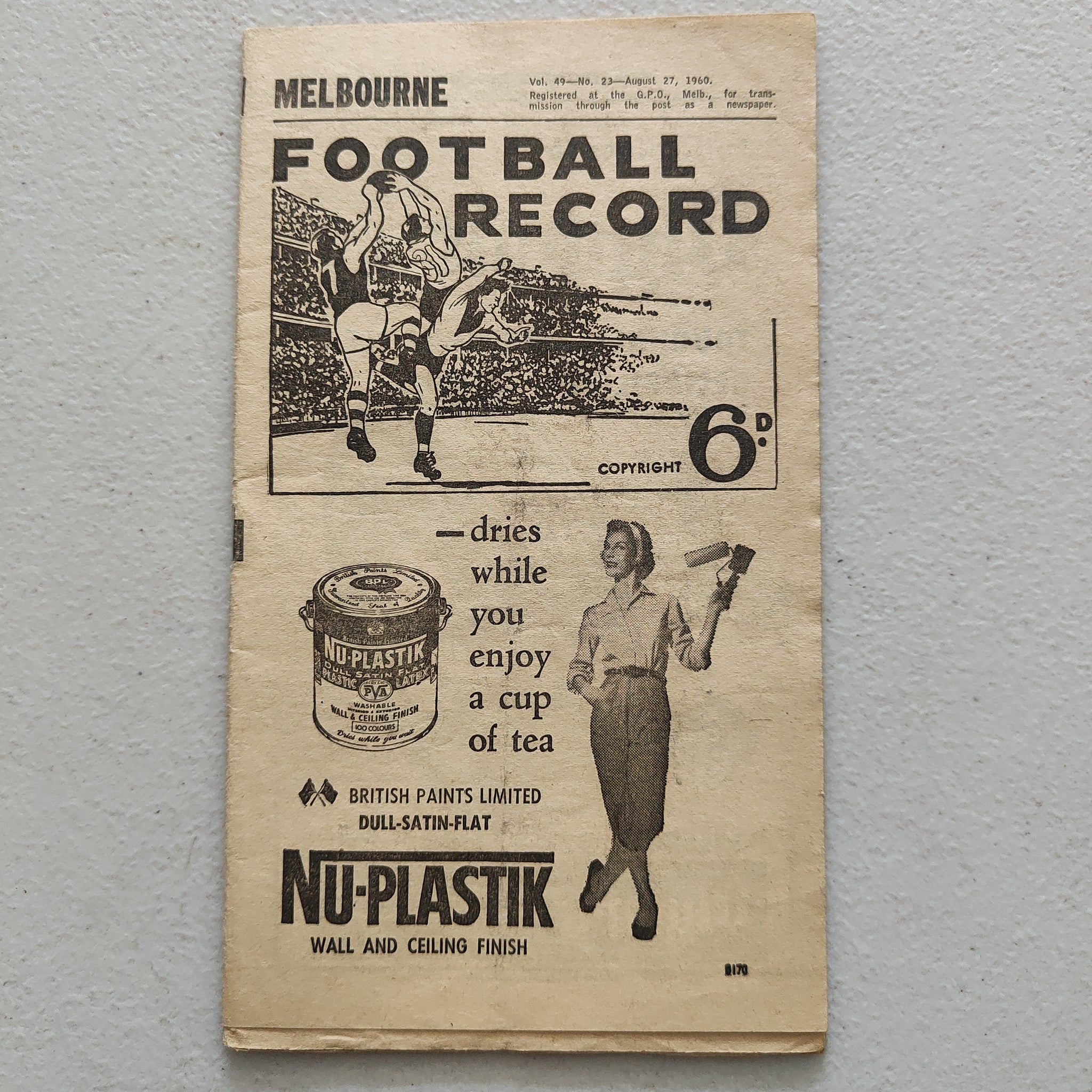 VFL 1960 August 27 Melbourne v Essendon Football Record