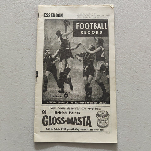 VFL 1963 May 4 Essendon v Melbourne Football Record