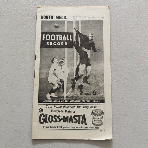 VFL 1963 May 11 North Melbourne v Geelong Football Record