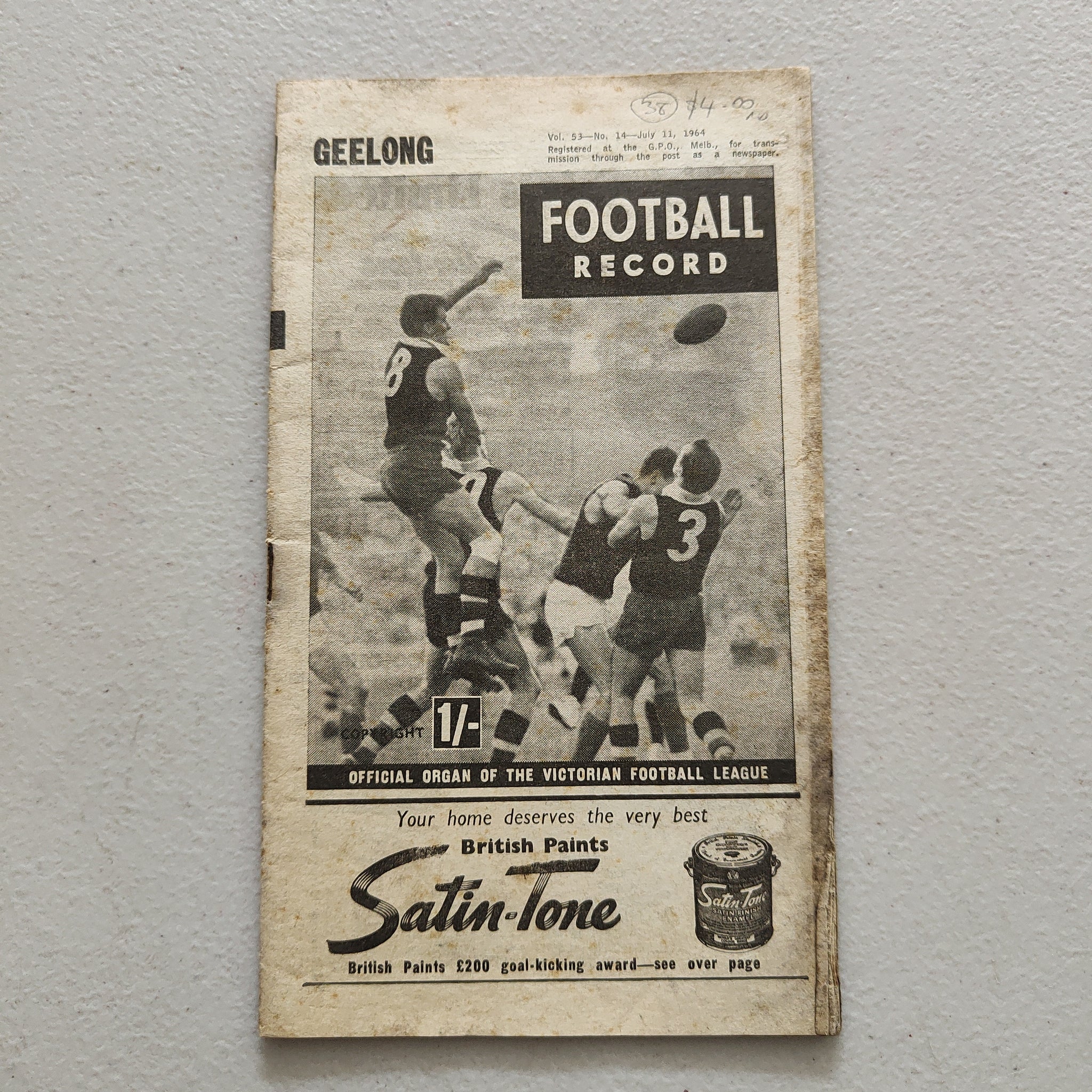 VFL 1964 June 11 Geelong v Melbourne Football Record