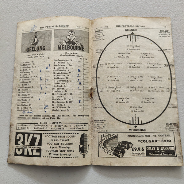 VFL 1964 June 11 Geelong v Melbourne Football Record