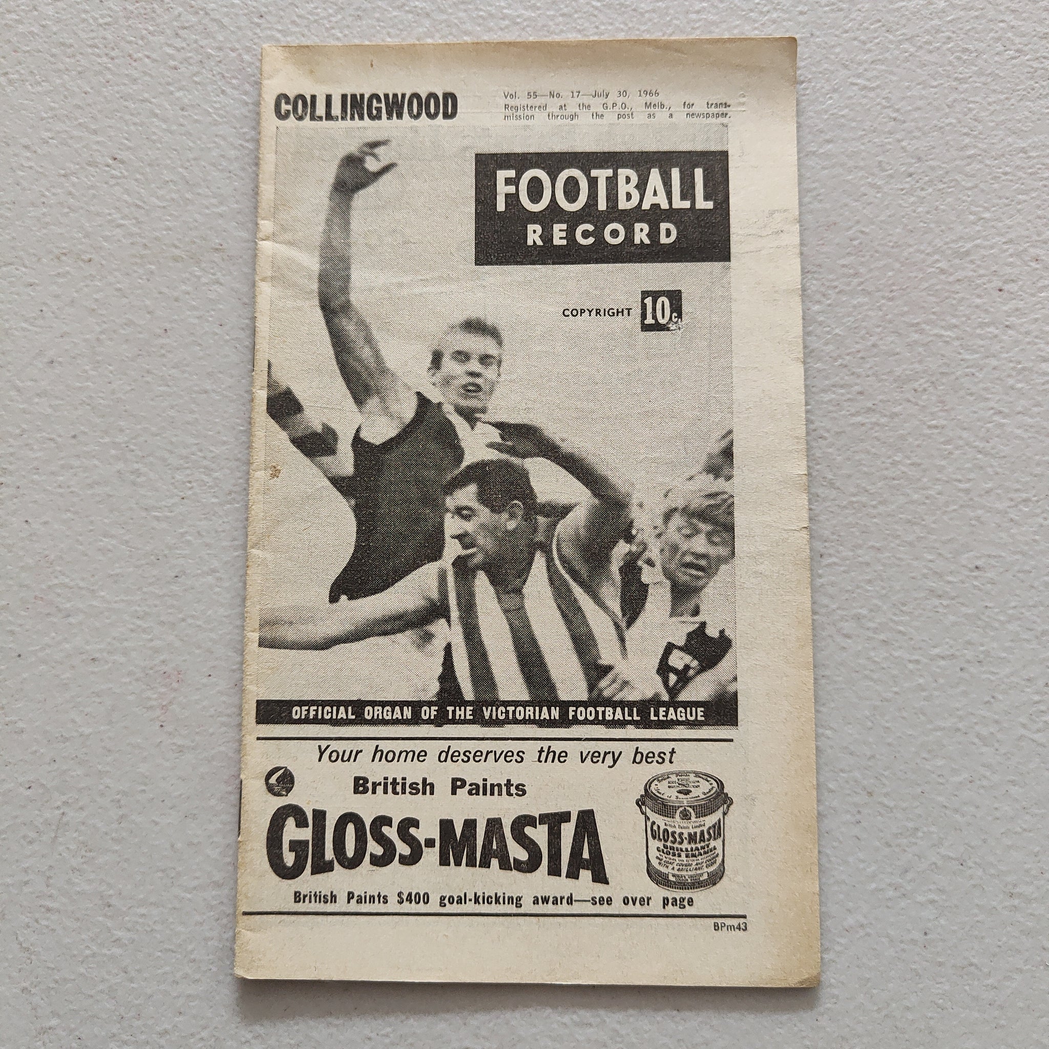 VFL 1966 July 30 Collingwood v Essendon Football Record