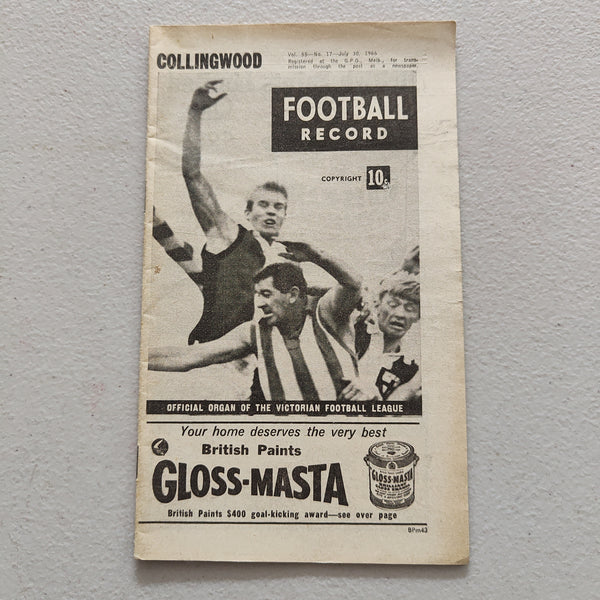 VFL 1966 July 30 Collingwood v Essendon Football Record