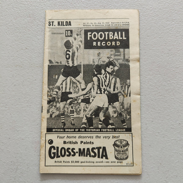 VFL 1968 August 31 St Kilda v Geelong Football Record