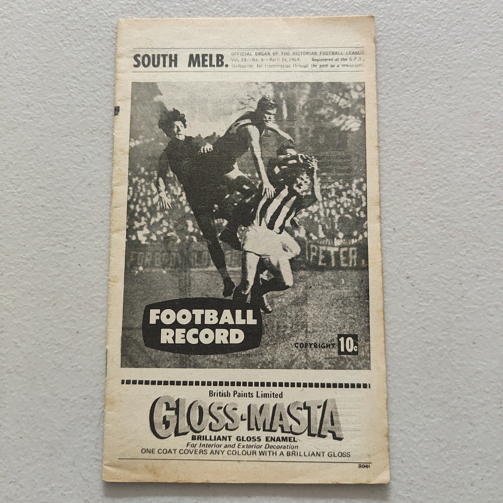 VFL 1969 April 26 South Melbourne v Richmond Football Record