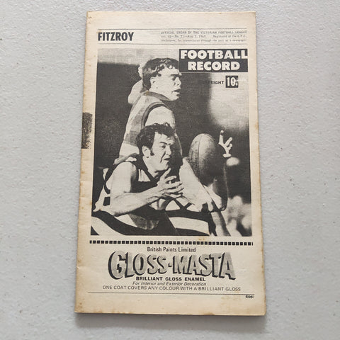 VFL 1969 August 2 Fitzroy v Richmond Football Record