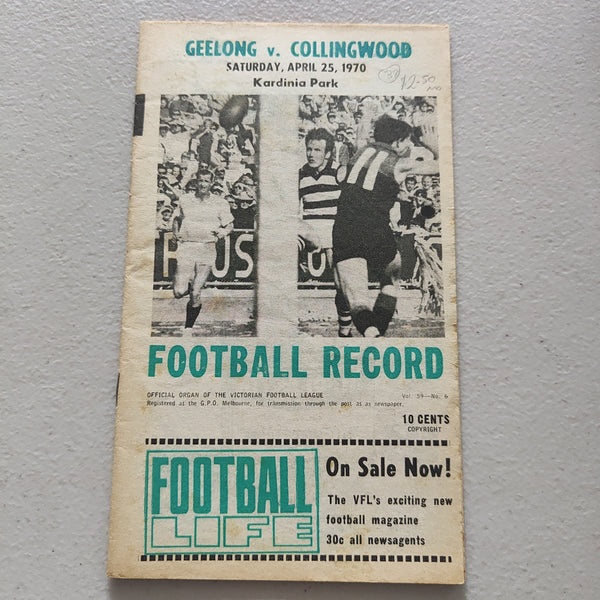 VFL 1970 April 25 Geelong v Collingwood Football Record