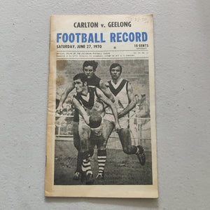 VFL 1970 June 27 Carlton v Geelong Football Record