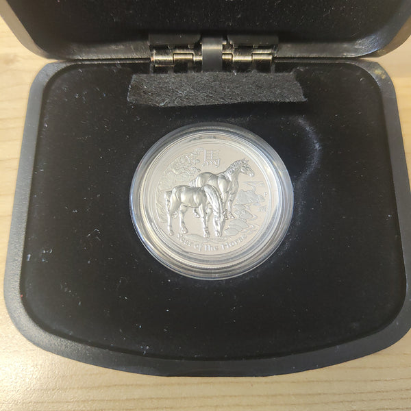 2014 Perth Mint $1 Lunar New Year Year Of The Horse 1oz .999 Silver Piedfort Coin