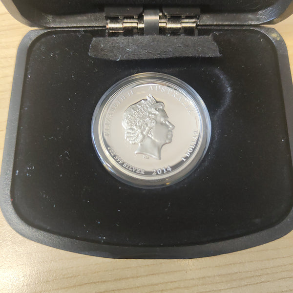 2014 Perth Mint $1 Lunar New Year Year Of The Horse 1oz .999 Silver Piedfort Coin