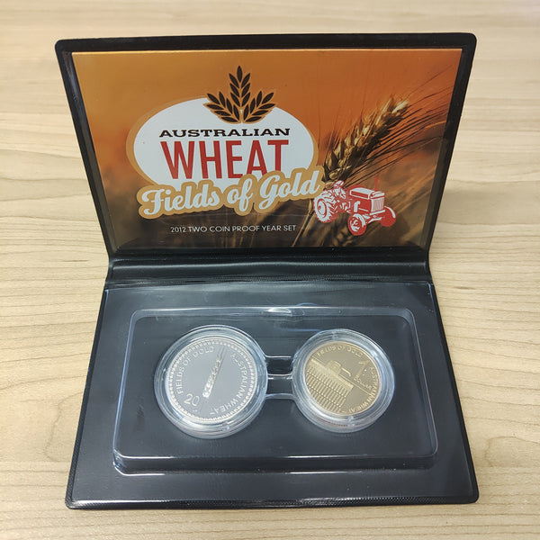 2012 Royal Australian Mint Australian Wheat 2 Coin Proof Set - damaged box