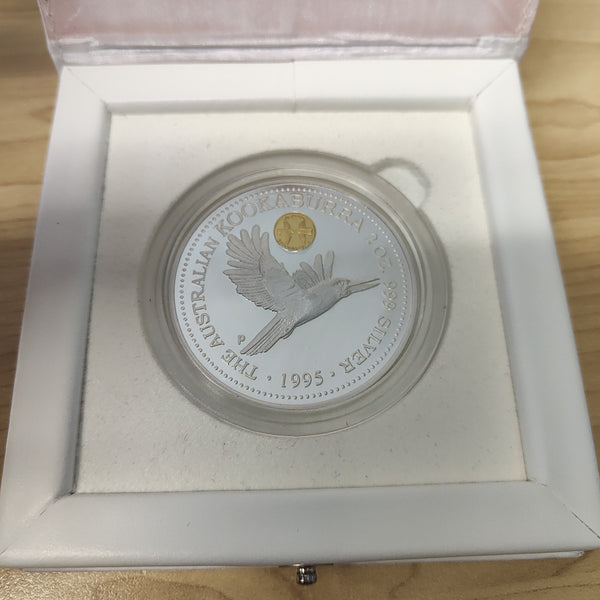 1995 Perth Mint $2 Kookaburra 50 Years of Peace Privy Mark 2oz .999 Silver Coin