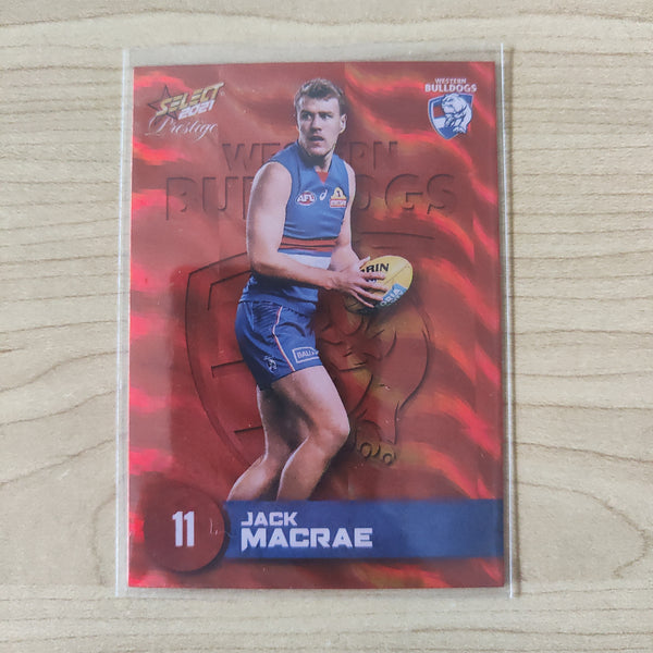 2021 AFL Select Prestige Red Parallel Jack Macrae Western Bulldogs LOW NUMBER No.001/210