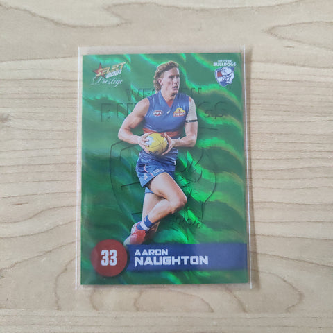 2021 AFL Select Prestige Green Parallel Aaron Naughton Western Bulldogs LOW NUMBER No.003/60