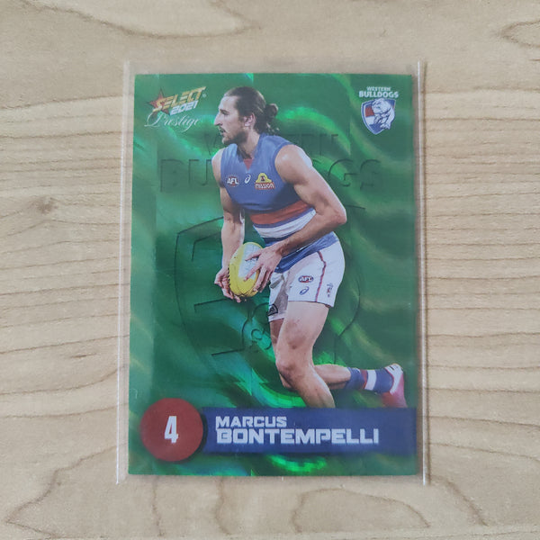2021 AFL Select Prestige Green Parallel Marcus Bontempelli Western Bulldogs LOW NUMBER No.003/60