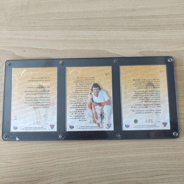 1995 Futera Signature Redemption Ian Chappell Signature Cricket Card 445/450