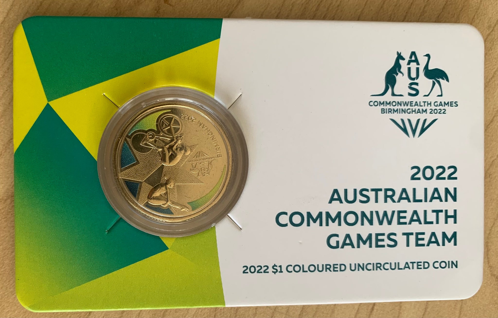 2022 Royal Australian Mint $1 Australian Commonwealth Games Team Coloured Uncirculated Coin