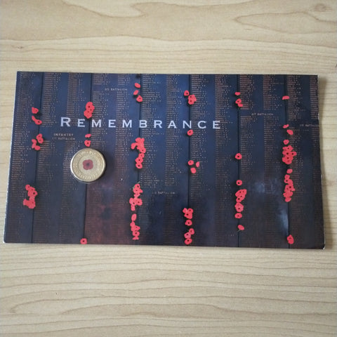 2012 RAM $2 Remembrance Day Poppy C Mintmark Coloured Coin