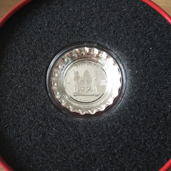2018 Fiji $1 Coca Cola Silver Bottle Top Collectible Coin