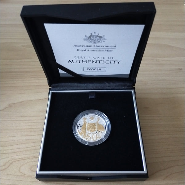 2016 RAM 50c 50th Anniversary Decimal Currency Gold Plated Silver Round Fifty Cent Proof Coin