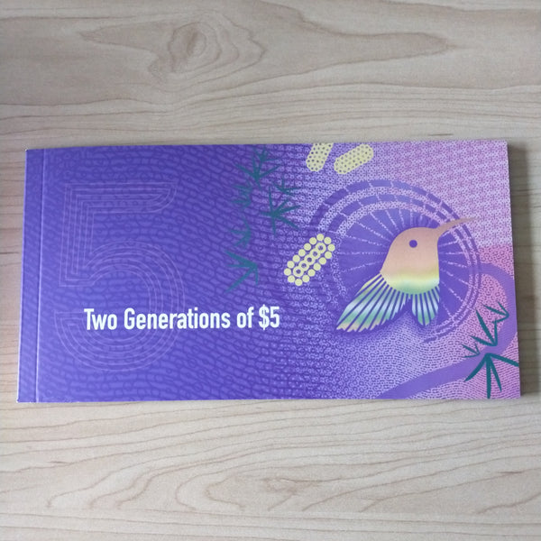 Reserve Bank of Australia Two Generations of $5 Uncirculated Banknote Folder FIRST AND LAST PREFIX