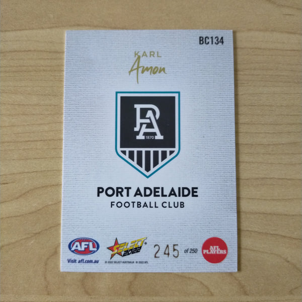 2022 AFL Footy Stars Blank Canvas Karl Amon Port Adelaide 245/250