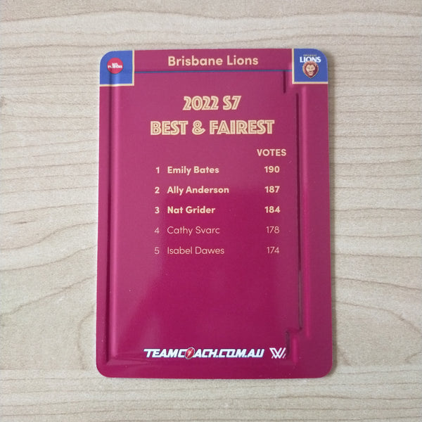 2023 Teamcoach AFLW Gold Best & Fairest Brisbane BF-02