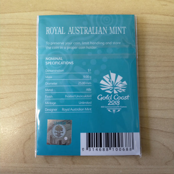 Australia 2018 RAM $1 Commonwealth Games Gold Coast Borobi Counterstamp Coloured Coin