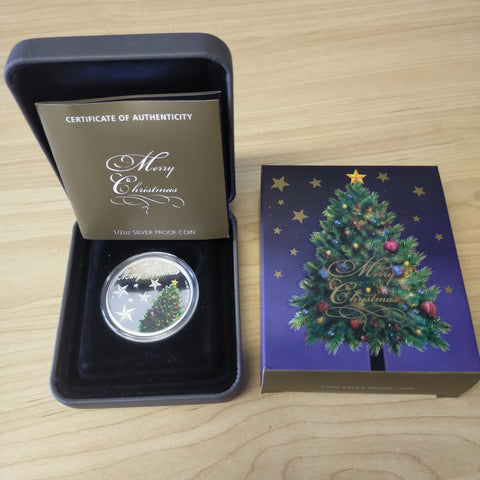 2013 Perth Mint Merry Christmas .999 1/2oz Silver Coloured Coin
