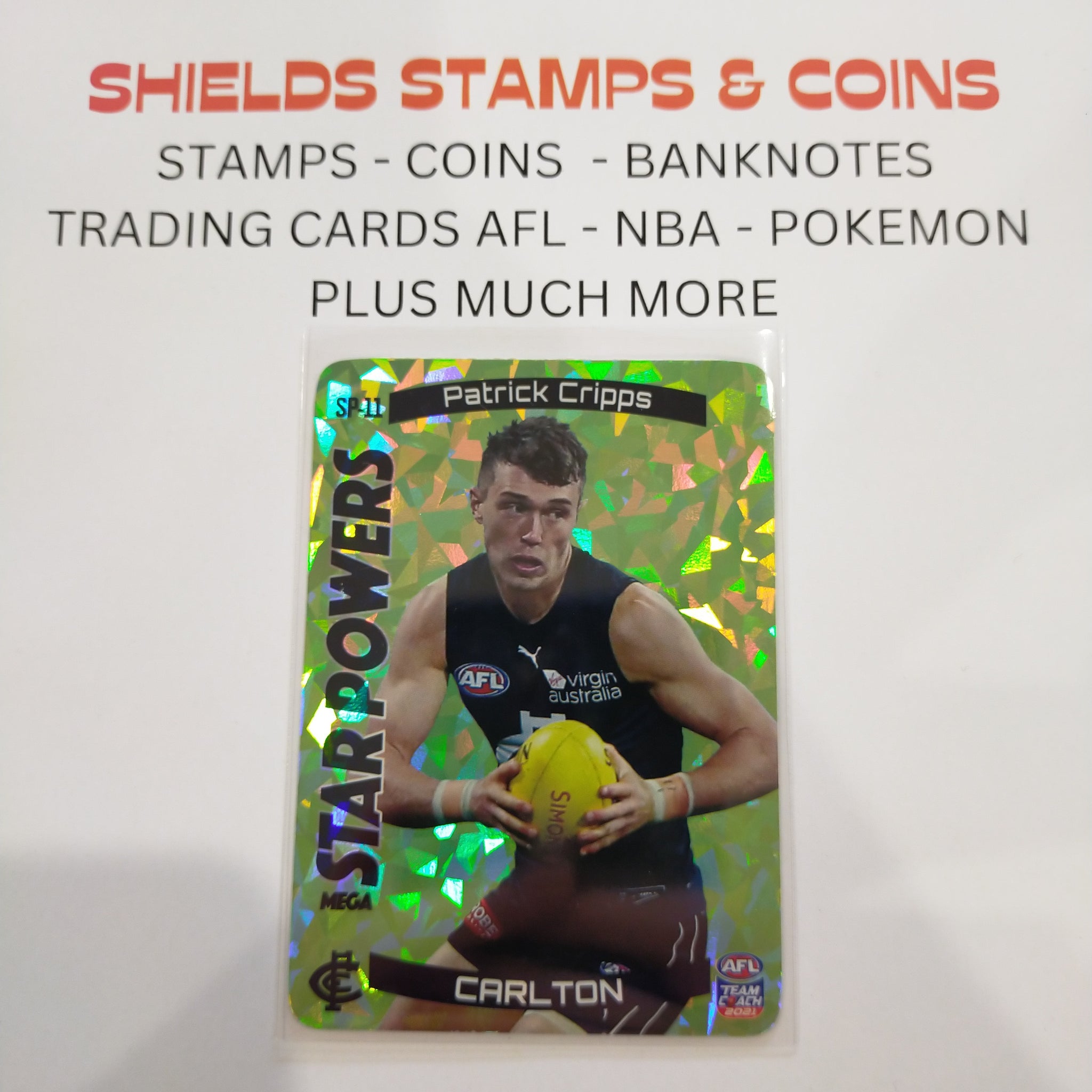 2021 AFL Teamcoach Green Star Powers Patrick Cripps Carlton SP-11