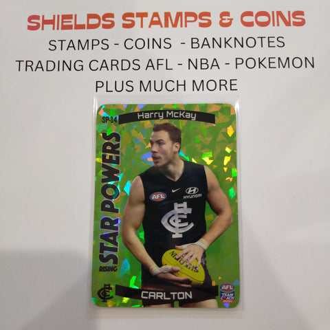 2021 AFL Teamcoach Green Star Powers Harry McKay Carlton SP-14