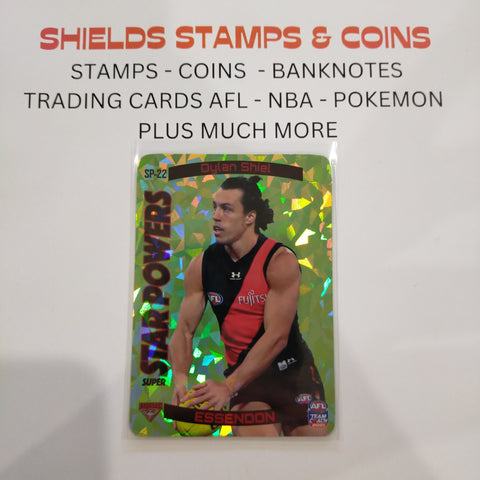 2021 AFL Teamcoach Green Star Powers Dylan Shiel Essendon SP-22