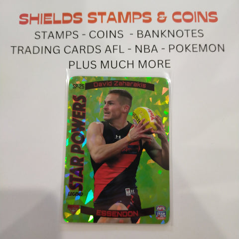 2021 AFL Teamcoach Green Star Powers David Zaharakis Essendon SP-25
