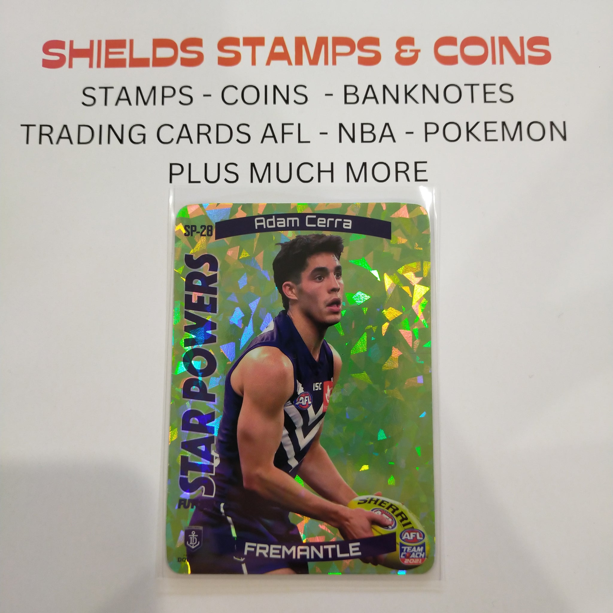 2021 AFL Teamcoach Green Star Powers Adam Cerra Fremantle SP-28