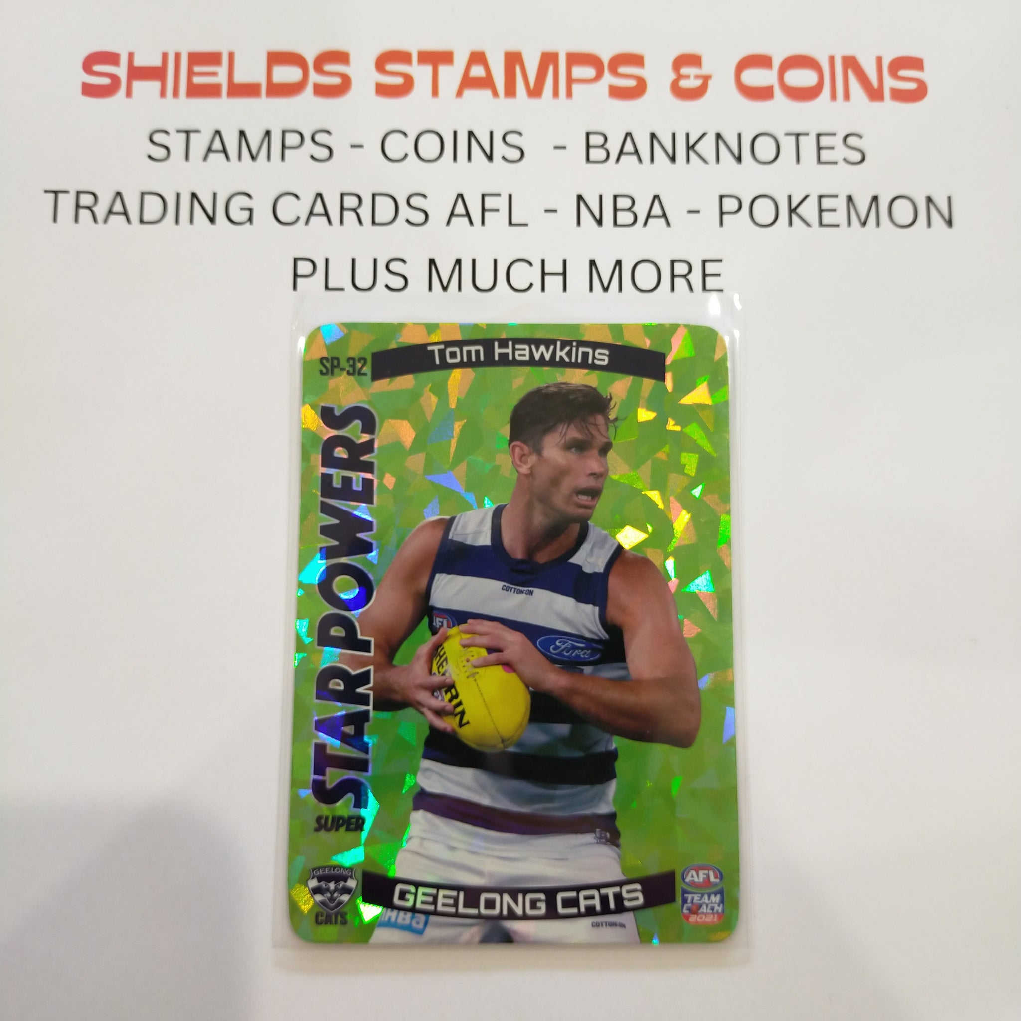 2021 AFL Teamcoach Green Star Powers Tom Hawkins Geelong SP-32
