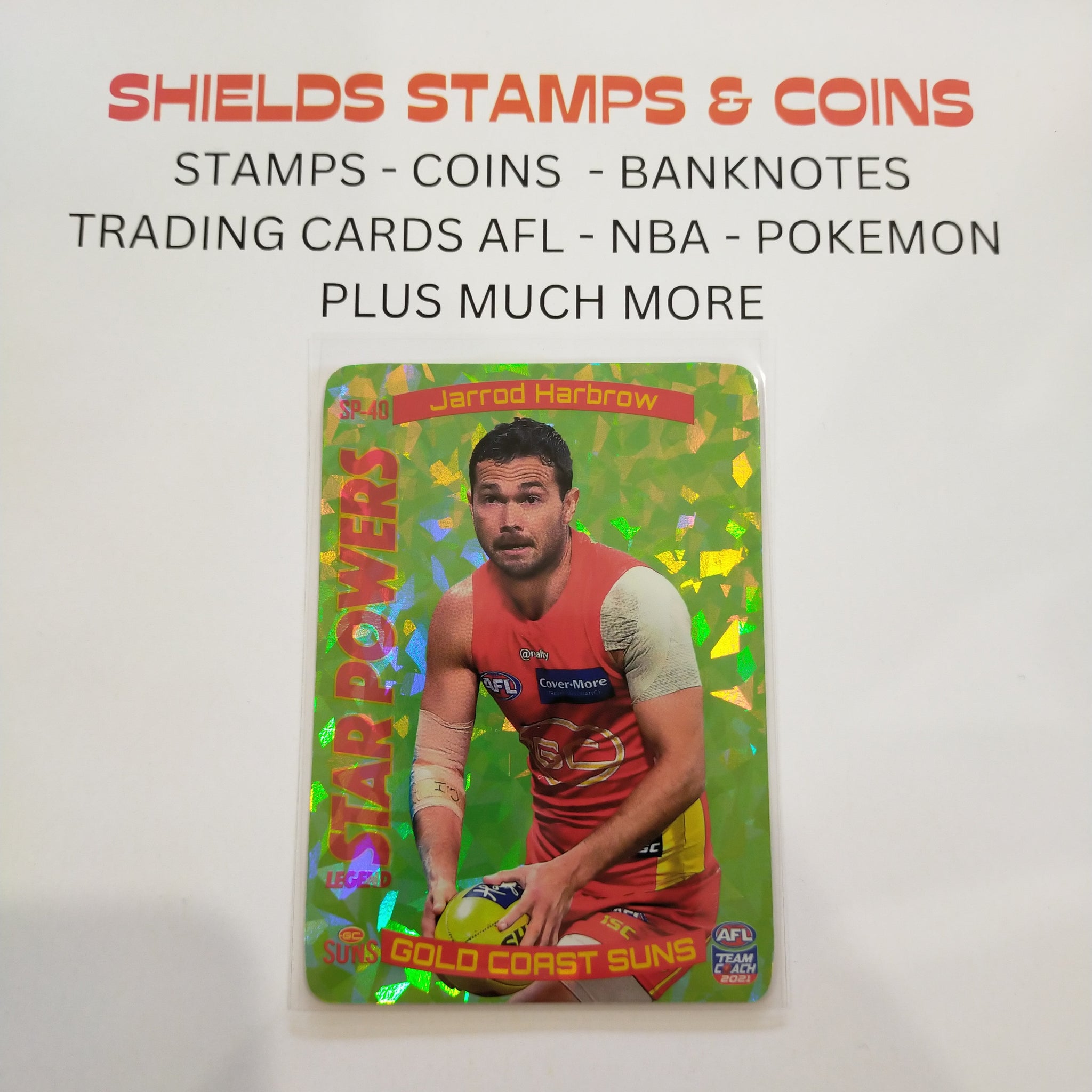 2021 AFL Teamcoach Green Star Powers Jarrod Harbrow Gold Coast SP-40