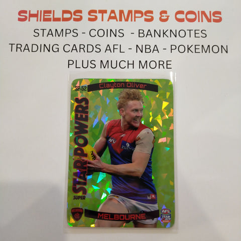 2021 AFL Teamcoach Green Star Powers Clayton Oliver Melbourne SP-52